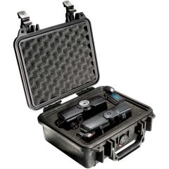 Peli 1300 Case met plukschuim Zwart